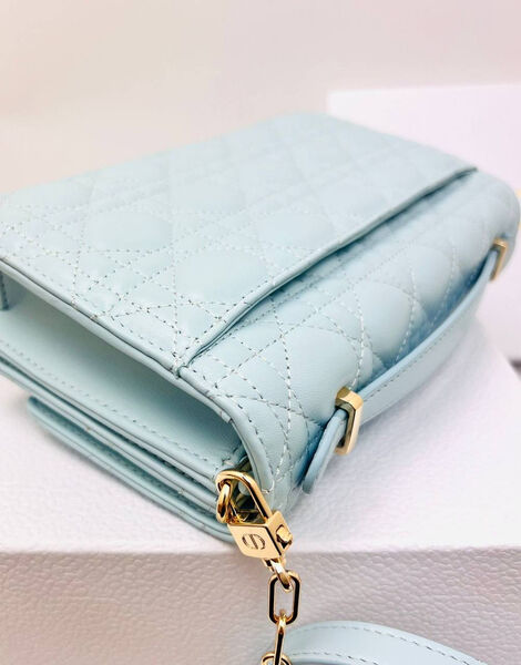 Сумка Christian Dior Handle женский кожа бирюзовый 152940-4