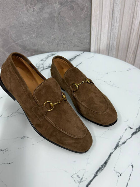 Мужские лоферы Gucci мужской замша 185668-5