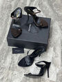 Босоножки Saint Laurent женский кожа черный 119387-5
