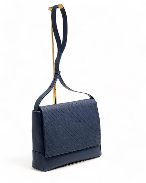 Мужская сумка мессенджер Bottega Veneta мужской кожа синий 150120-3