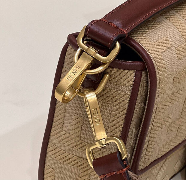 Сумка Fendi Baguette женский текстиль бежевый 142097-8