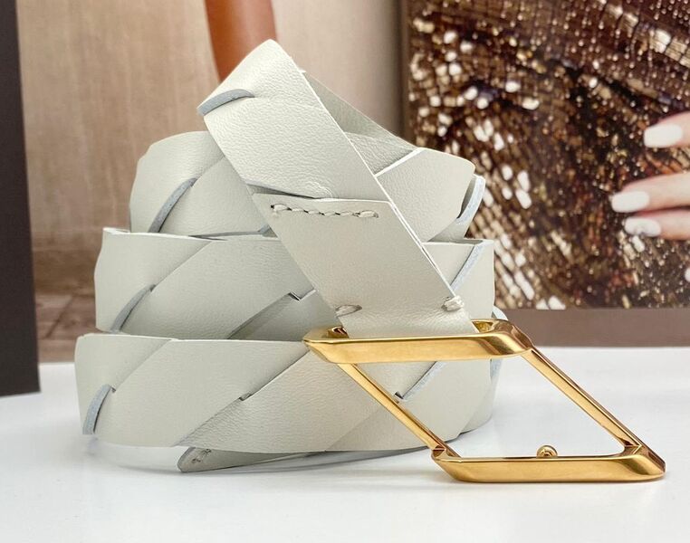 Женский ремень Bottega Veneta женский кожа белый 20928