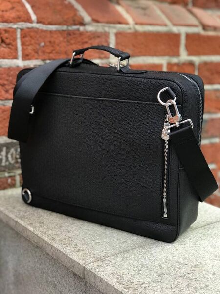 Мужской портфель-рюкзак Louis Vuitton мужской кожа черный 52110-2