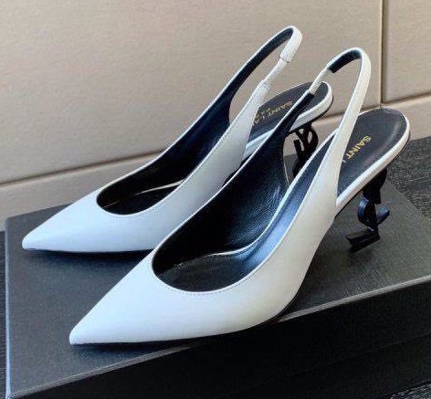 Туфли Saint Laurent женский кожа белый 101573
