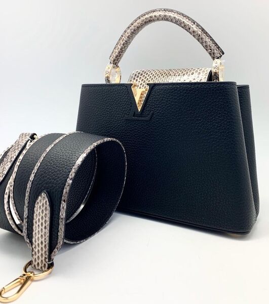 Сумка Louis Vuitton Capucines женский кожа черный 76619