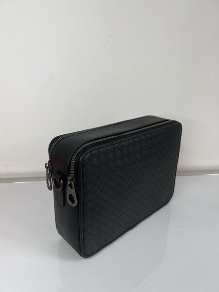Мужская сумка мессенджер Bottega Veneta мужской кожа черный 149914-4