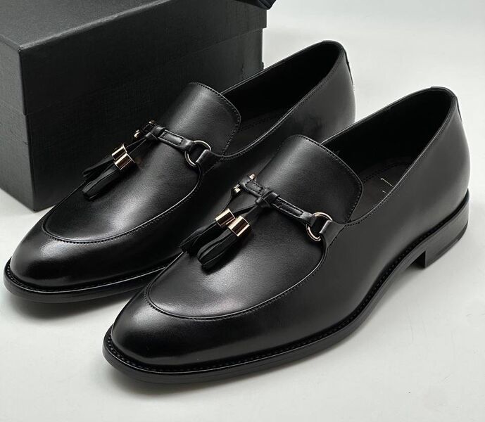 Мужские лоферы Zanotti мужской кожа черный 162406