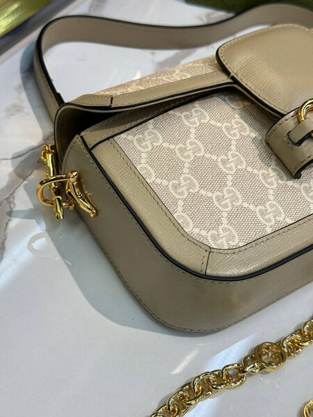 Сумка Gucci Horsebit 1955 женский канва графитовый 137915-6