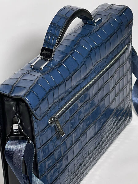 Мужской портфель Brioni мужской кожа синий 147902-5