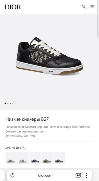 Мужские кроссовки Christian Dior мужской кожа черный 167293-7