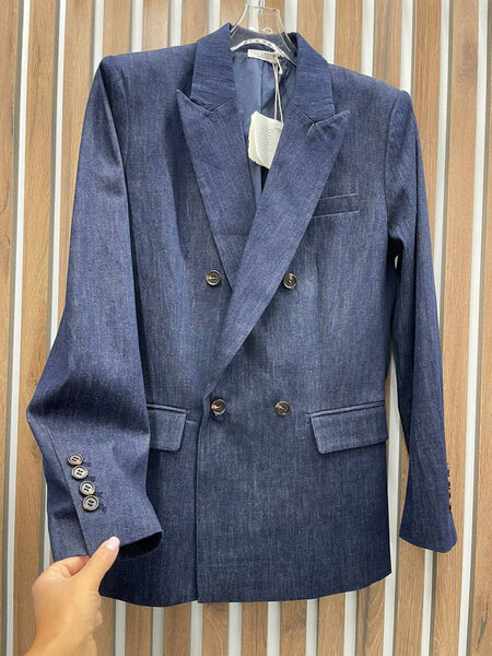 Пиджак Brunello Cucinelli женский синий 142953-5