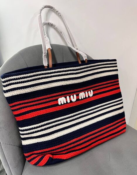 Сумка Miu Miu женский солома бордовый 194265