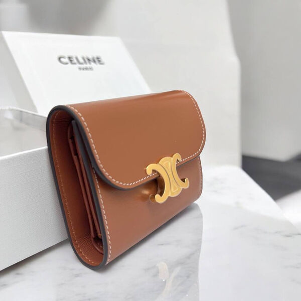 Кошелек Celine женский кожа бежевый 156284-2