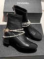 Ботильоны Chanel женский кожа черный 161796-5