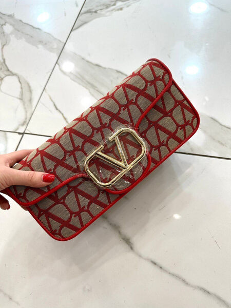Сумка Valentino женский текстиль бордовый 102977-2
