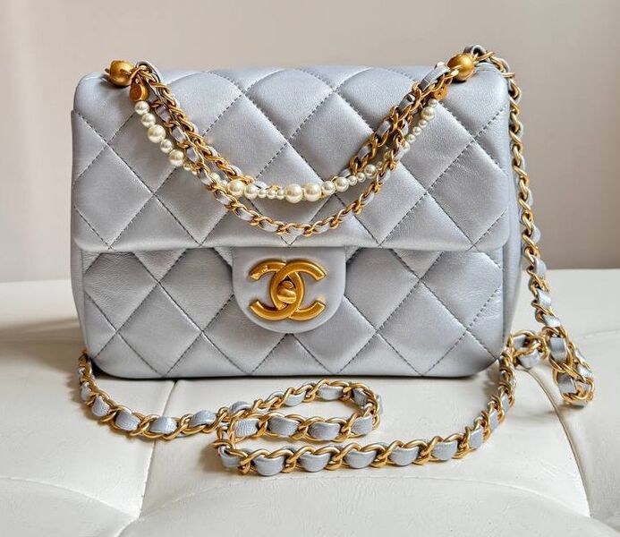 Сумка Chanel женский кожа бирюзовый 155755