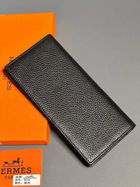 Мужской портмоне Hermès мужской кожа черный 154027-2