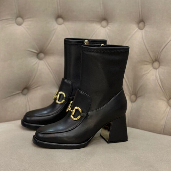 Ботильоны Gucci женский кожа черный 122993-3