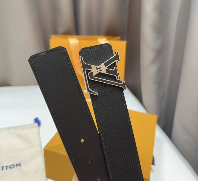 Мужской ремень Louis Vuitton мужской кожа черный 135882-4