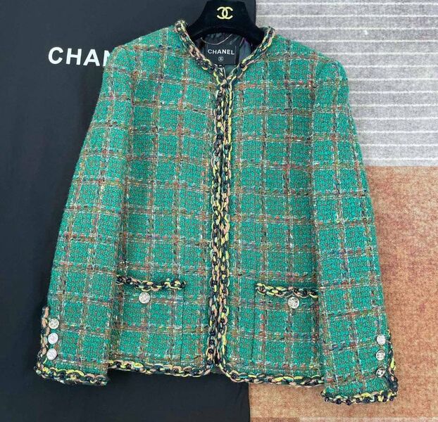 Пиджак Chanel женский твид болотный 132701