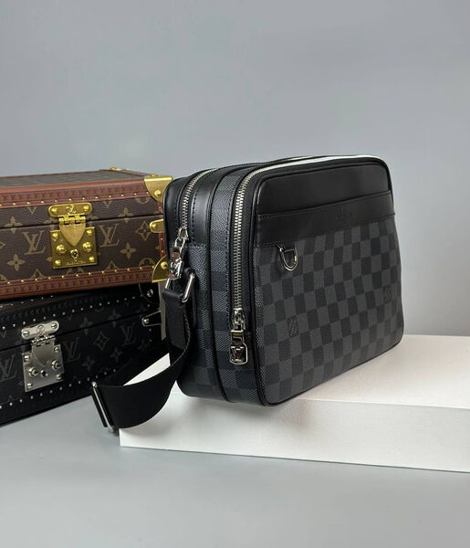 Мужская сумка мессенджер Louis Vuitton мужской кожа черный 172610-4