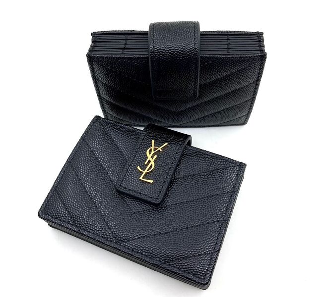 Визитница Saint Laurent женский кожа черный 98221