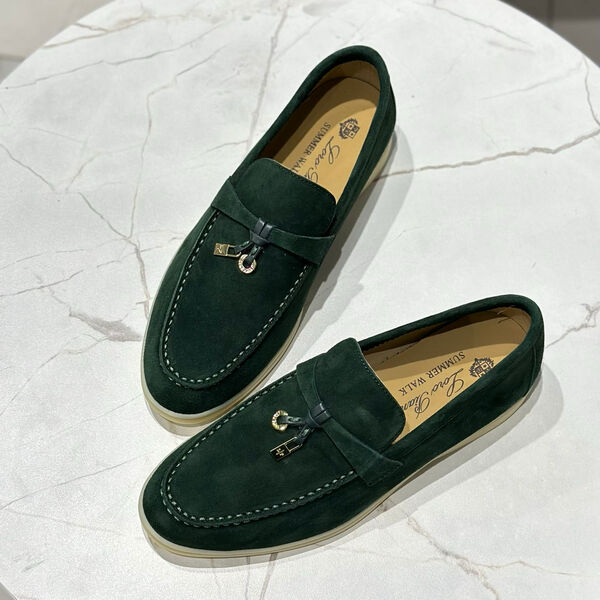 Лоферы Loro Piana женский замша болотный 146937-3