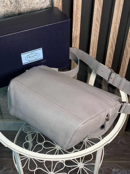 Мужская сумка мессенджер Prada мужской кожа графитовый 155336-4