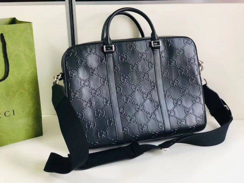 Мужской портфель Gucci мужской кожа черный 100068-2