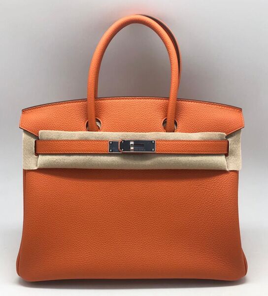 Сумка Hermès Birkin 30 ручная работа женский кожа оранжевый 75347