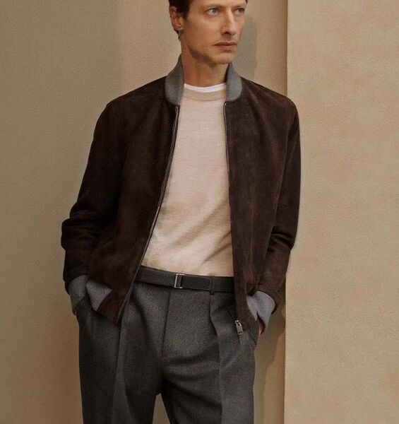 Мужской бомбер Brioni мужской замша 198757