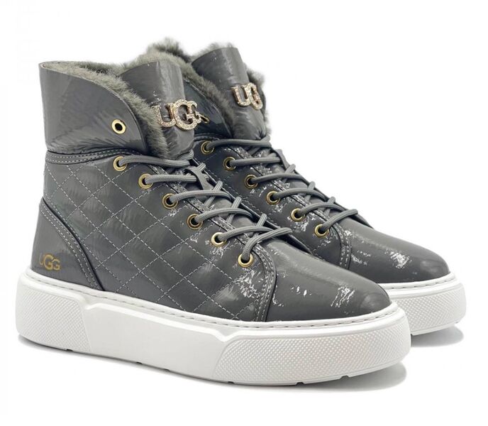 Угги Ugg женский кожа графитовый 132418