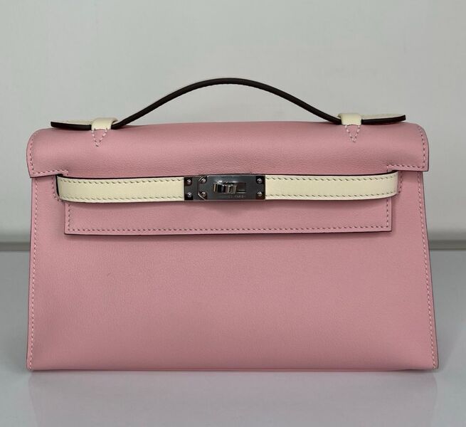 Сумка Hermèskelly 20 Pochette женский кожа розовый 138058
