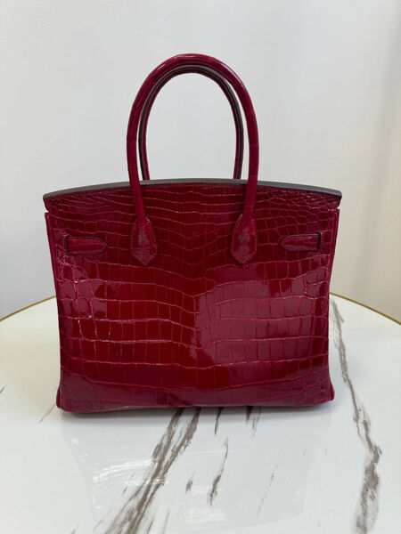 Сумка Hermès Birkin 30 женский кожа бордовый 162972-2
