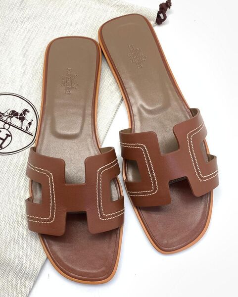 Шлепки Hermès женский кожа 89173