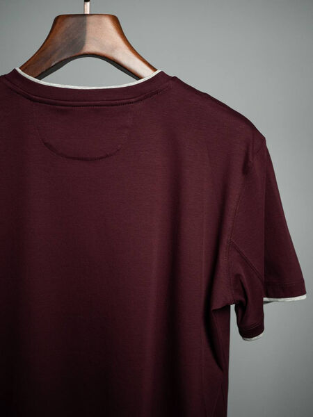 Мужская футболка Brunello Cucinelli мужской бордовый 151697-3