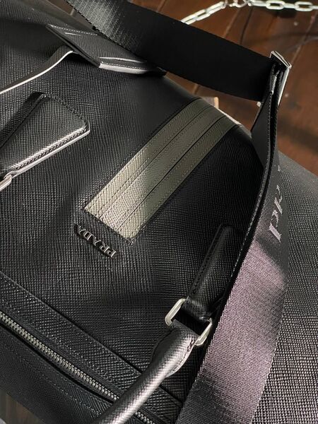 Дорожная сумка Prada мужской кожа черный 19284-6