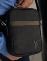 Мужская сумка мессенджер Louis Vuitton Danube Slim Pm мужской кожа черный 41198-1