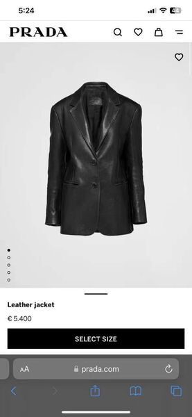 Куртка пиджак Prada женский кожа черный 195117-2