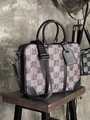 Мужской портфель Louis Vuitton мужской кожа черный 52093-3