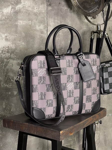 Мужской портфель Louis Vuitton мужской кожа черный 52093-3