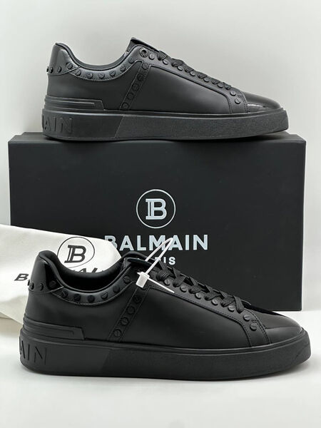 Мужские кеды Balmain мужской кожа черный 131229-5