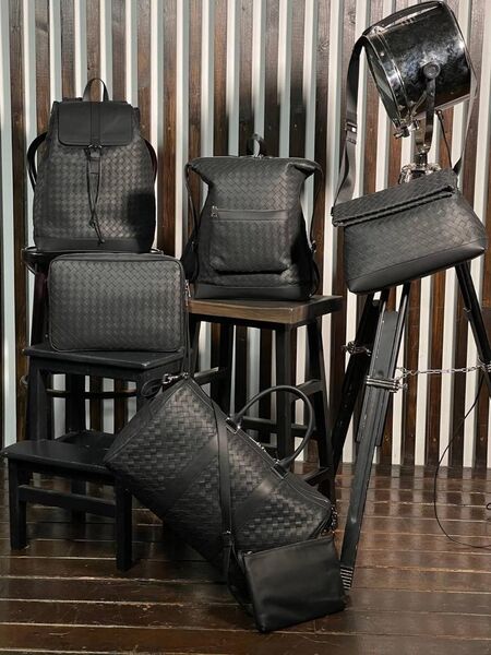 Мужской рюкзак Bottega Veneta мужской кожа черный 53334-3