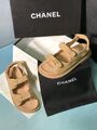 Босоножки Chanel женский кожа бежевый 3843-3