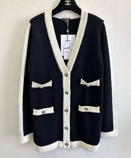 Кардиган Chanel женский вязаная ткань черный 134615