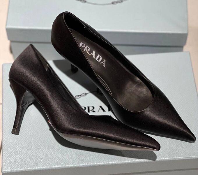Туфли Prada женский сатин черный 146545