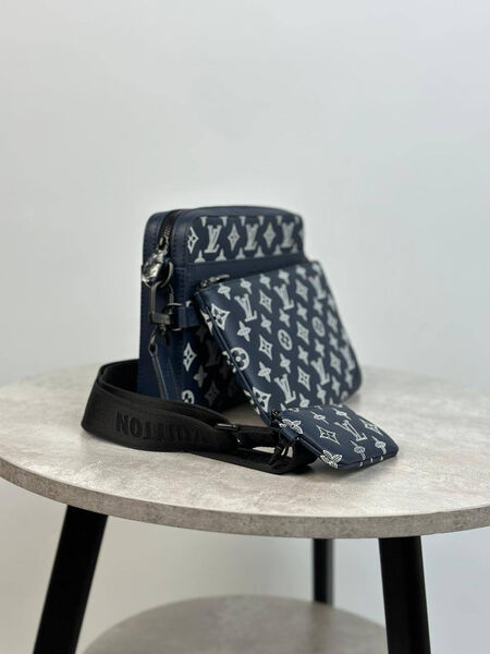 Мужская сумка мессенджер Louis Vuitton Trio мужской кожа синий 153141-2