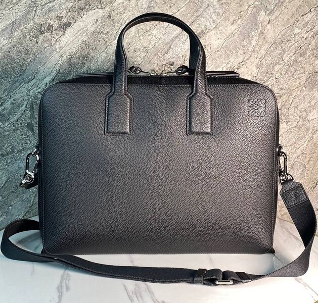 Мужской портфель Loewe мужской кожа черный 52083