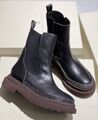 Ботинки Brunello Cucinelli женский кожа swift черный,серебристый 164864