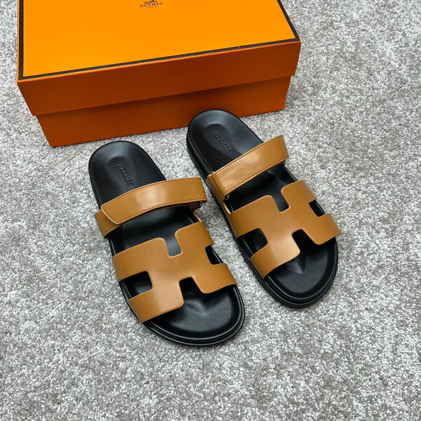 Мужские шлепки Hermès мужской кожа 115602-2
